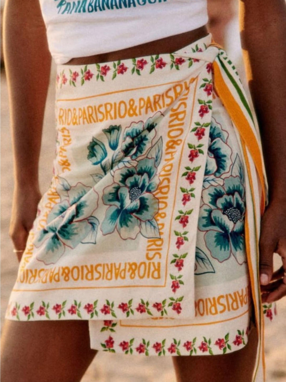 ✨Summer Vacation Boho Floral Wrap Sarong Mini Skirt 🌺🌴